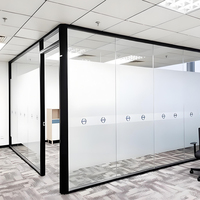 Cloison de séparation de bureau modulaire en verre dépoli de haute qualité avec profilés en aluminium