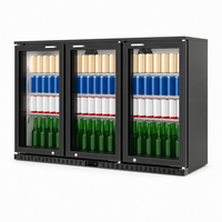 Mini-réfrigérateur commercial 3 portes à contrôle numérique, économe en énergie, monotempérature, sans givre, à refroidissement par air, pour comptoir/table
