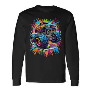 Camiseta de manga larga colorida Monster Truck Lover - Product Image 1