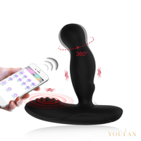 Stimulateur vibrant pour la prostate, télécommande, rotation à 360°, point G, plug anal en silicone, masseur, USB, étanche IPX5