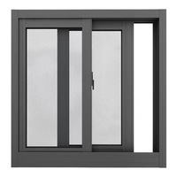 Ventana Corredera Moderna de Aluminio con Doble Acristalamiento, Sin Rotura Térmica, con Malla de Acero Inoxidable para Exteriores de Viviendas, Villas y Hoteles