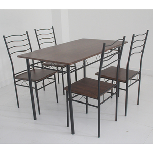 Ensemble de table à manger en gros avec <span class=keywords><strong>4</strong></span> <span class=keywords><strong>chaises</strong></span>, table de <span class=keywords><strong>bar</strong></span> en bois MDF avec pieds en fer pour salle à manger - Product Image 2