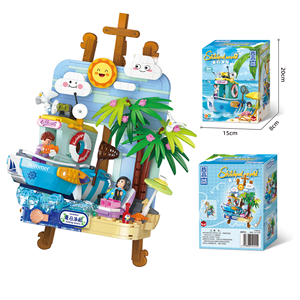 Vente en gros ZEKO Jouet de construction en ABS tendance TikTok Bateau de pêche d'été Blocs de construction 650 pièces Assemblage DIY Bureau - Product Image 1