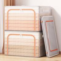 Boîte de rangement pliable en PVC transparent avec fermeture éclair, grande capacité, étanche, anti-poussière, organisateur de vêtements, couvertures et édredons pour armoire