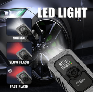 Alimentation d'urgence 12V haute capacité en plastique pour voiture avec pompe à air intégrée 2-en-1, clip intelligent pour gonflage rapide et affichage LED - Product Image 4