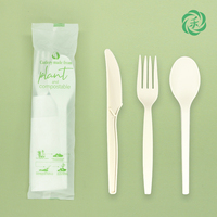 Ensemble de vaisselle réutilisable écologique biodégradable en amidon de maïs de 250 pièces, assiettes compostables, couteau, fourchette, cuillère, ustensiles de camping