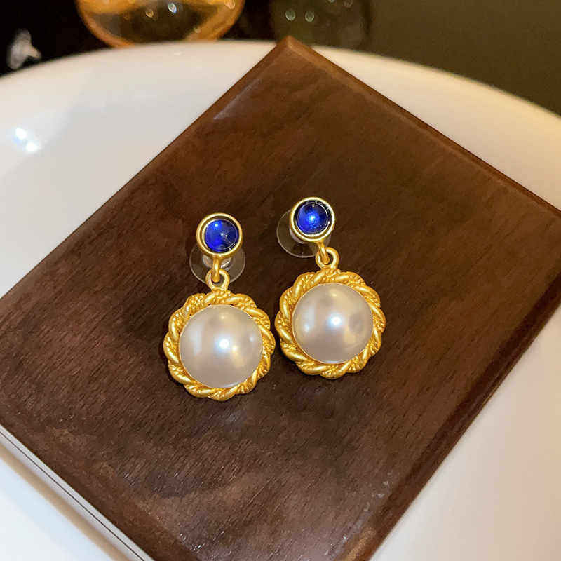 11 # aiguille argent résine médiévale cercle perle boucles d'oreilles