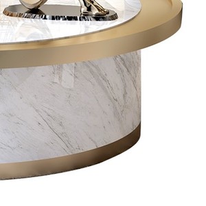 Wholesale European Style Modern Design Artificial Marble Paper With Stainless Steel Frame Coffee Table Set Living Room <strong>Furniture</strong> - Product Image 5