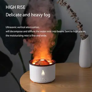 New Electric Portable Timer 360ml Ultrasonic Nano Mist 3D Fire Flame Essential Oil Air Humidifier Volcano Aroma Diffuser