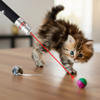 Jouet pour chat interactif moderne en aluminium et plastique, rechargeable par USB, avec lumière LED rouge, verte et bleue, puissant, pointeur laser, mouvement interactif, respectueux de l'environnement