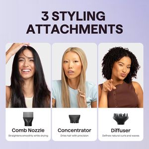Wavytalk ion Máy sấy tóc khuếch tán tóc xoăn Lược 1875W nhanh khô Công nghệ gốm 3 file đính kèm tất cả các loại tóc ánh sáng yên tĩnh - Product Image 5