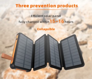 Banque d'alimentation <span class=keywords><strong>solaire</strong></span> pliable <span class=keywords><strong>portable</strong></span> d'extérieur 20000mAh Station d'alimentation sans fil 10W avec <span class=keywords><strong>chargeur</strong></span> <span class=keywords><strong>de</strong></span> <span class=keywords><strong>batterie</strong></span> en cuir imperméable - Product Image 2