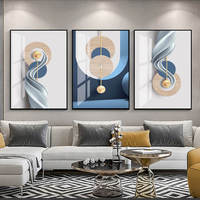 Nordique 3 pièces moderne abstrait affiche luxueux décoratif mur Art toile cristal porcelaine cadre Art déco canapés décor à la maison