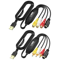 Carte de capture vidéo USB 1080p MP4 VHS TV pour enregistrement audio VCR, adaptateur S-video A/V 3RCA, convertisseur pour ordinateur portable et ordinateur de bureau