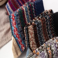 Chaussettes d'hiver pour hommes en coton jacquard épais et chaud, en laine mérinos, style nordique, décontractées, durables et écologiques