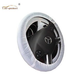 5 en 1 housses de siège de voiture en plastique jetables <span class=keywords><strong>jetable</strong></span> couverture de <span class=keywords><strong>volant</strong></span> dans un ensemble - Product Image 2
