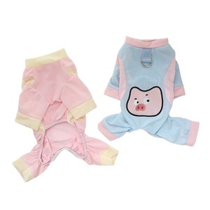 เสื้อผ้าสัตว์เลี้ยงสำหรับฤดูร้อนแบบสี่ขา พร้อมห่วงคล้องสายจูง ระบายอากาศได้ดี ผลิตจากผ้าไหมน้ำแข็ง ลายการ์ตูน สำหรับแมวและสุนัข - Product Image 5
