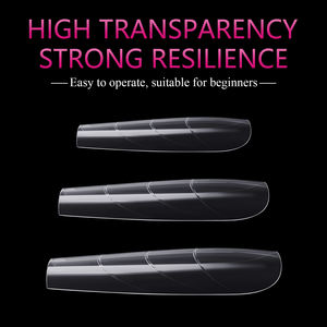 Moldes de extensión de uñas con forma de ataúd largo profesional, puntas de uñas de cubierta completa reutilizables, formas duales de uñas de ataúd - Product Image 4