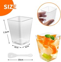Cup Plastik PS Persegi Transparan Sekali Pakai MingYu Terlaris, Food Grade, untuk Mousse, Dessert, Puding, dengan Tutup, Warna Dapat Disesuaikan, Dinding Tunggal