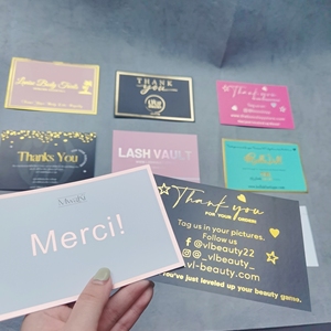 Cartes de remerciement personnalisées avec dorure à chaud - Cartes de vœux en papier multicolores pour petites entreprises et e-commerce - Product Image 1