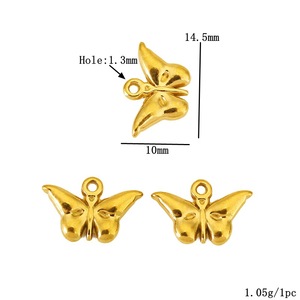 Pendentifs en acier inoxydable de formes variées pour la fabrication de bracelets, breloques Arbre de vie, éléphant, ange, papillon, cœur, vente en gros - Product Image 4
