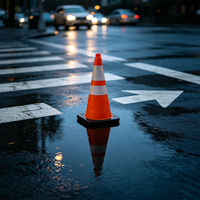 Cônes de signalisation bleus 30cm 70cm 75cm avec film réfléchissant pour la construction routière, cône de sécurité routière, cône de circulation