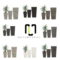 Jardinières carrées modernes en fibre de verre pour extérieur, pots de fleurs décoratifs pour la maison, le jardin et les centres commerciaux, durables et très demandées