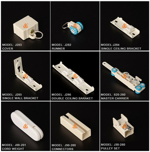 รางม่านสี่เหลี่ยมพร้อมกลไกควบคุมสายเคเบิล พร้อมตัวเลื่อนแบบเงียบสำหรับงานหนัก รุ่น J280B สำหรับรางม่านโรงแรม จำหน่ายจำนวนมาก - Product Image 5
