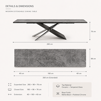 Table à manger pliable en verre trempé avec pieds en métal, style moderne et luxueux, 8 places, pour hôtel, appartement, salle à manger
