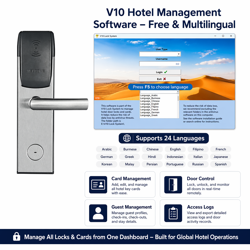 Electronic Smart Hotel Door Lock Free Management Software High Quality Smart Card Lock Serrure Security Hotel Bedroom Lock · image 3