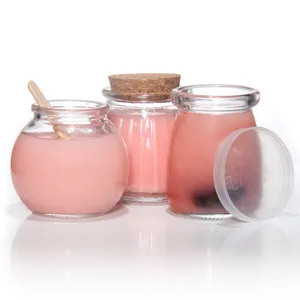 100ml 150ml 200ml Glass Pudding Sweet Candy Dessert Bottle With Plastic Cap