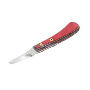 Cuchillo para Pezuñas de Marca Alibaba, Instrumento Veterinario, para Diestros, Acero Inoxidable Japonés 410, Acabado Plateado, Mango de Madera - Product Image 1