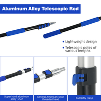 Ensemble de dépoussiéreur télescopique en aluminium de 3,6 m avec joint pivotant, brosse multi-usages pour toiles d'araignées et outils de nettoyage de fenêtres