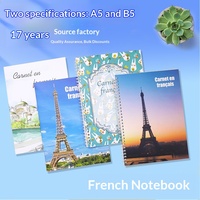Cahier d'exercices de français à spirale, couverture souple, cadeau pour étudiant