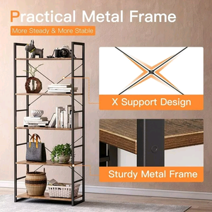 Combohome Modern Cube Estantería alta Estantería de madera de 5 niveles Estantería de exhibición decorativa moderna Estantería independiente para la venta - Product Image 4