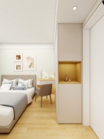 Armario de Madera para Guardar Ropa, Armario de Esquina de 3 Puertas, Armario de Madera de Lujo Integrado, Muebles Modernos para Guardar Ropa en el Dormitorio