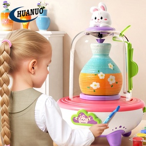 Atelier de poterie électrique Rabbit pour enfants, jouet éducatif DIY STEM, kit d'expériences de <span class=keywords><strong>chimie</strong></span>, roue à poterie - Product Image 1