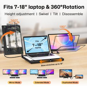 Kwumsy 14 "<span class=keywords><strong>Compatible</strong></span> avec Win <span class=keywords><strong>Mac</strong></span> OS Easy Folding With Stand Triple Portable Monitor Dual Extra LCD Screen - Product Image 5