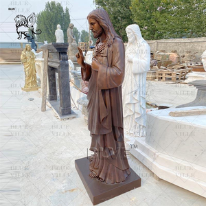 BLVE <span class=keywords><strong>Iglesia</strong></span> Decoración Al Aire Libre Tamaño real Metal Estatuas religiosas <span class=keywords><strong>Dios</strong></span> católico Latón Bronce Jesús Estatua Escultura - Product Image 6