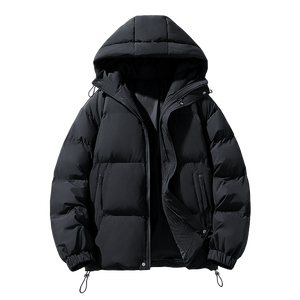 Blouson d'hiver pour homme personnalisé avec logo, col montant, en coton rembourré, graphène, style simple et uni, pour le loisir - Product Image 5