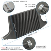 Kit Radiator Racing Aluminium Intercooler Tube & Fins untuk AUDI B9 2016-2021 A4 A5 2018-2021 S4 S5 EA839 3.0T Turbo Cold Intake