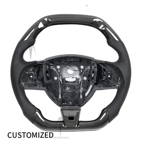 Apto para <span class=keywords><strong>Jaguar</strong></span> XFL XJ 2017 XF 1. 2 XE XEL. Volante de fibra de carbono de cuero tipo Ftype. - Product Image 1
