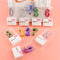 Nouvelles Bougies d'Anniversaire en Cire de Paraffine Faite à la Main, Couleur Métallique, Chiffres, pour Fêtes, Mariages et Célébrations