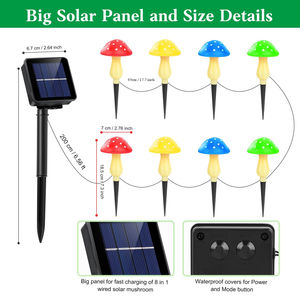 Năng lượng mặt trời đèn sân vườn ngoài trời sân cỏ thảm hoa Pathway trang trí nội thất Nấm cổ phần - Product Image 6
