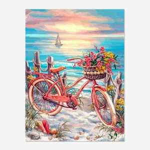 Картина маслом на велосипеде