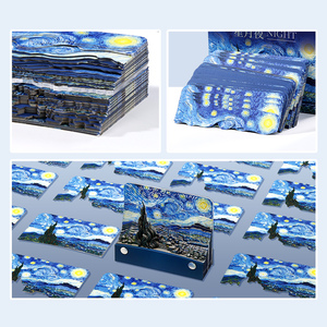 Bloc-notes 3D personnalisé Van Gogh Nuit étoilée avec lumière LED, papier artistique, bloc-notes mémo CE RoHS OEM - Product Image 5