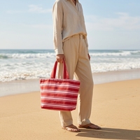 Sac de plage personnalisé Royal Fair avec logo, grande capacité, en tissu éponge, sac fourre-tout rayé pratique pour femmes