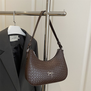 Bolso de Hombro Minimalista para Mujer, de PU, con Diseño Tejido, Color Sólido, Estilo Simple y Moderno, para Uso Diario - Product Image 4
