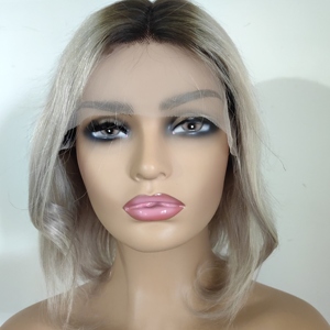 Ombe 13*4 Perruques Lace Front Wig cheveux humains brésiliens vierges à bout épais personnalisé coloré repose-racine <span class=keywords><strong>blond</strong></span> glacé - Product Image 3