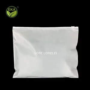 Creatrust personalizza il tuo logo sacchetti riciclati abbigliamento smerigliato chiusura lampo spedizione abbigliamento sacchetto di imballaggio sacchetti di plastica cerniera poly